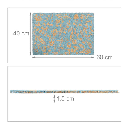 Doormat coconut fiber with flowers