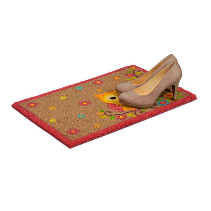 Doormat coconut fiber with owl 40x60 cm