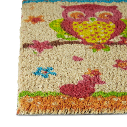 Doormat coconut fiber with owls 40x60 cm