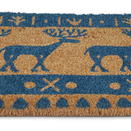 Doormat coconut fiber with reindeer