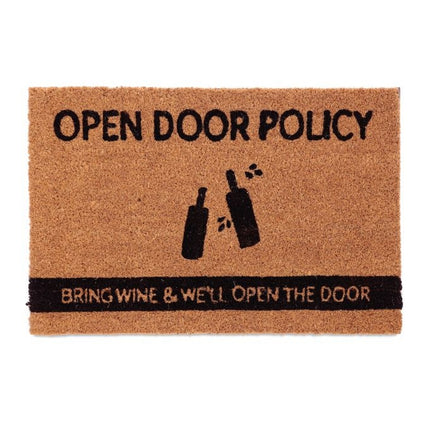 Door mat in coconut "BRING WINE