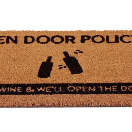 Door mat in coconut "BRING WINE
