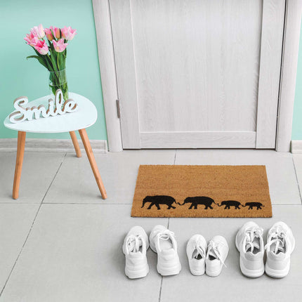 Doormat in coconut Elephants