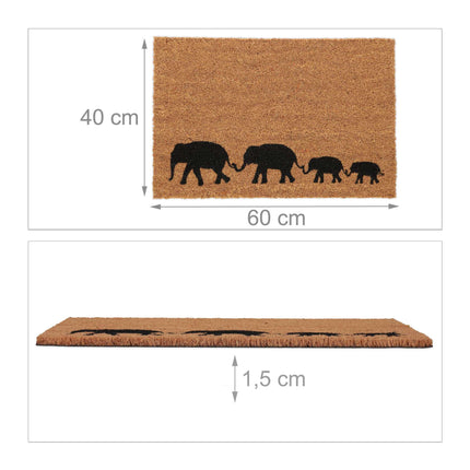 Doormat in coconut Elephants