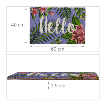 Door mat in coconut Hello