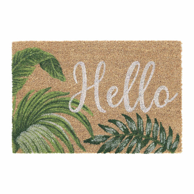 Door mat in coconut "Hello