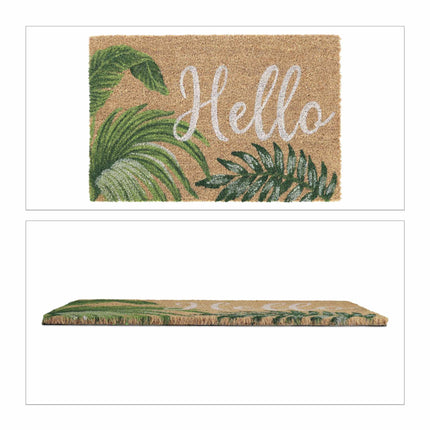 Door mat in coconut "Hello