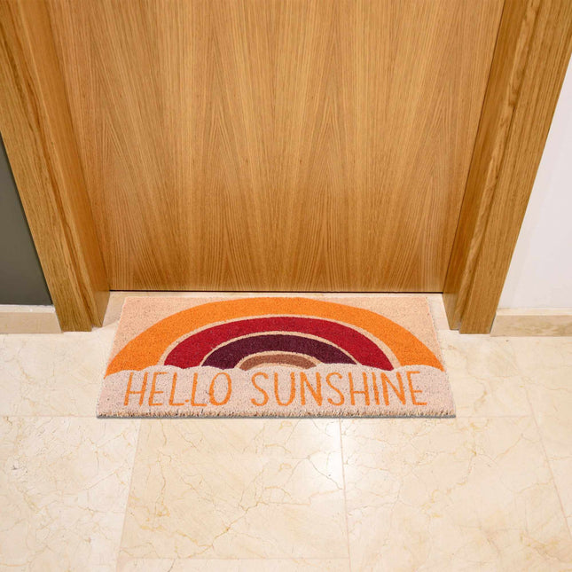 Door mat in coconut "Hello Sunshine