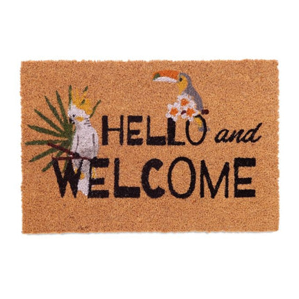 Door mat in coconut "Hello and welcome