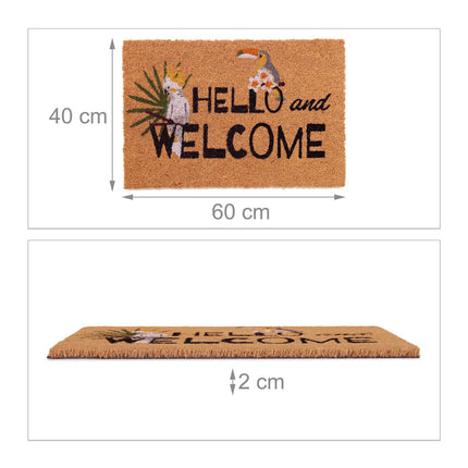 Door mat in coconut "Hello and welcome