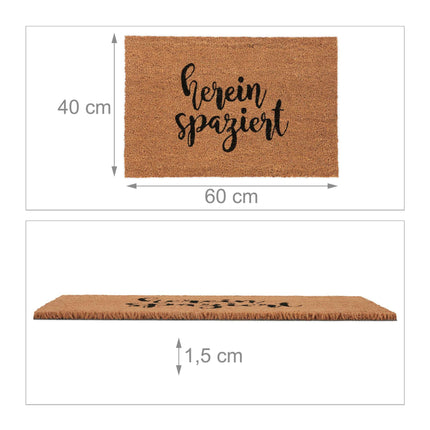 Door mat in coconut Hereinspaziert