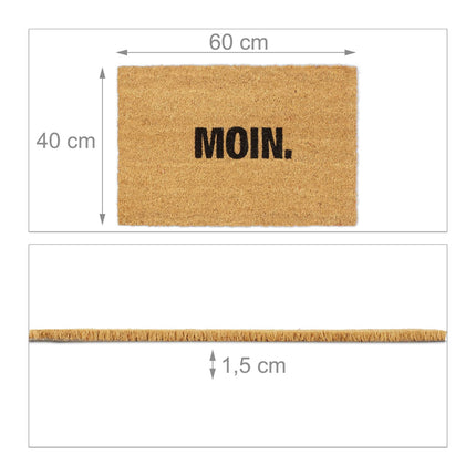 Door mat in coconut "Moin."