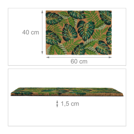 Door mat in coconut Monstera leaves