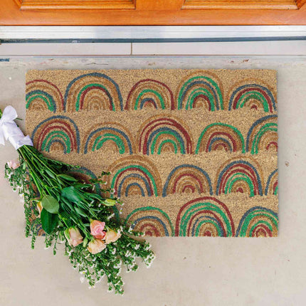 Door mat in coconut "Rainbow