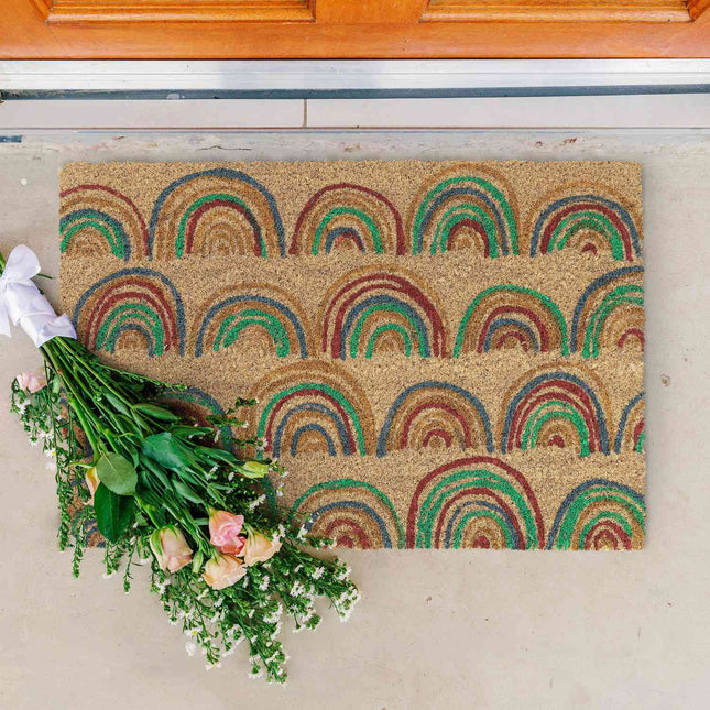 Door mat in coconut "Rainbow
