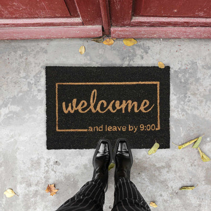 Door mat in coconut "Welcome and leave 9