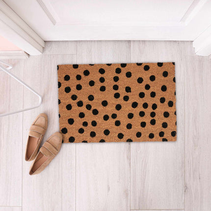 Door mat in coconut with dots