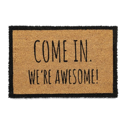 Door mat in coconut with sayings