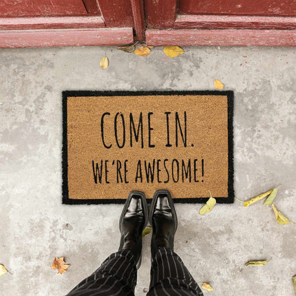 Door mat in coconut with sayings
