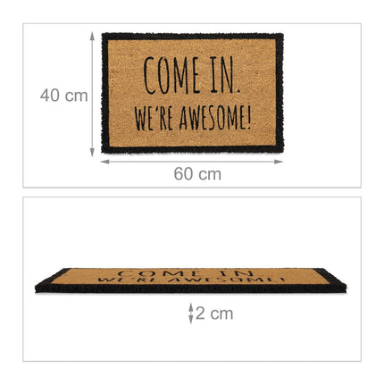 Door mat in coconut with sayings