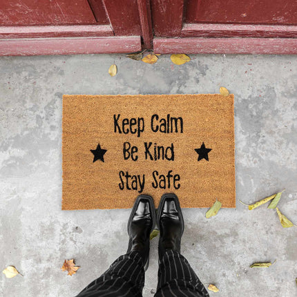 Door mat in coconut with sayings