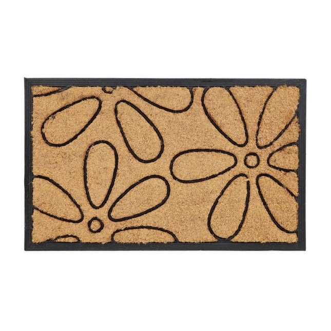 Door mat with flowers Coconut &amp; Rubber