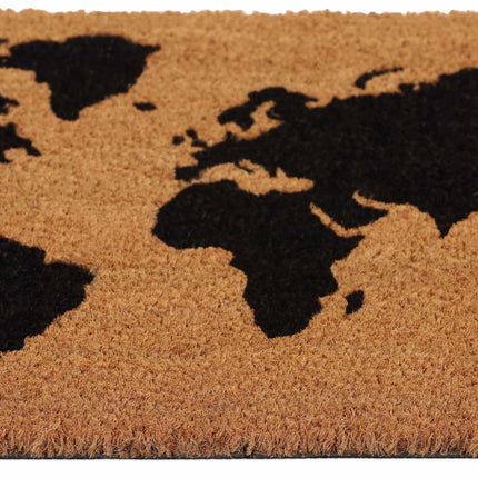 Door mat with world map in coconut