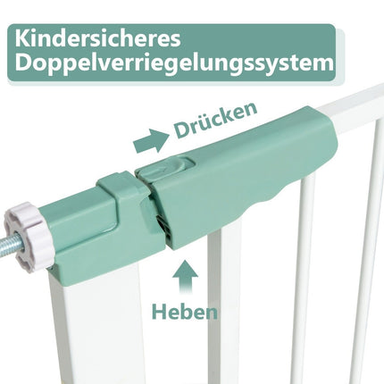 Door safety gate baby 80-132cm metal stair gate without drilling 80-130 x 2 x 76 cm white