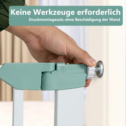 Door safety gate baby 80-132cm metal stair gate without drilling 80-130 x 2 x 76 cm white