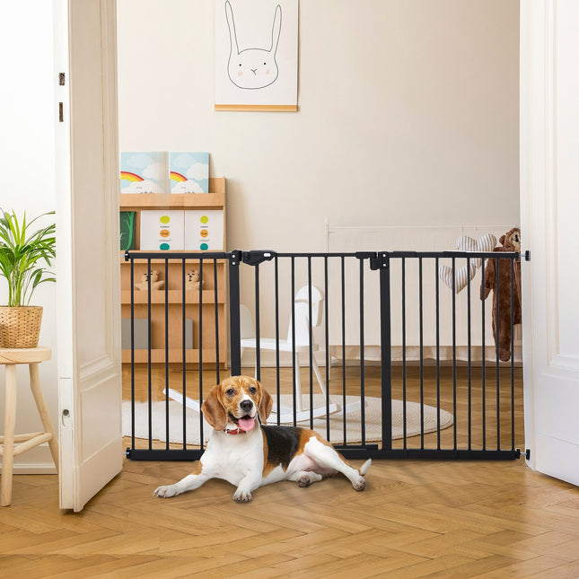 Pet Safety Gate - Metal & Plastic, No Drill, 136.3x76.2cm