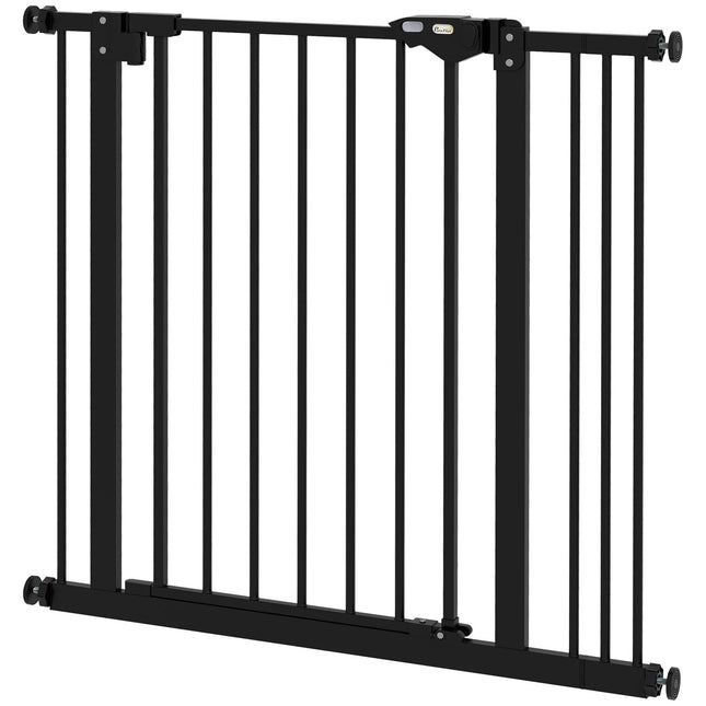 Dog Safety Gate - Adjustable, No-Drill, Black, 74-87 cm