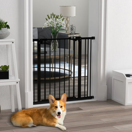 Dog Safety Gate - Adjustable, No-Drill, Black, 74-87 cm