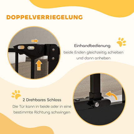 Dog Safety Gate - Adjustable, No-Drill, Black, 74-87 cm