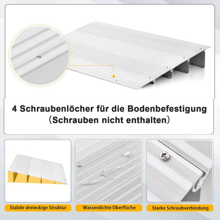 Door sill ramp 10.5 cm high entry ramp with adjustable aluminum frame non-slip access ramp