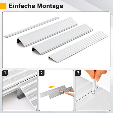 Door sill ramp 8.5 cm high entry ramp with adjustable aluminum frame non-slip access ramp