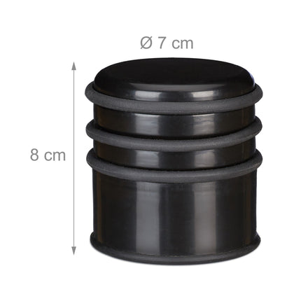 Door stop with rubber rings