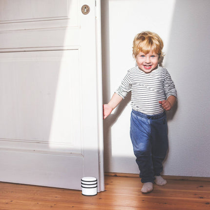 Door stop with rubber rings