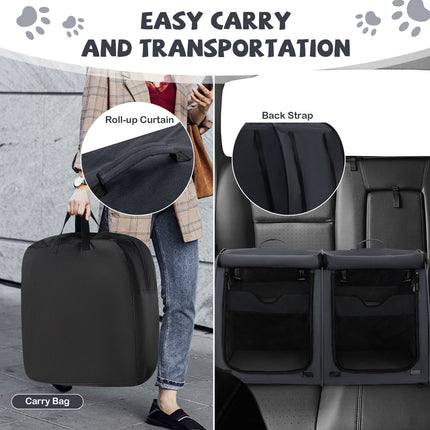 Double-Compartment Pet Carrier – 2 Removable Hammocks