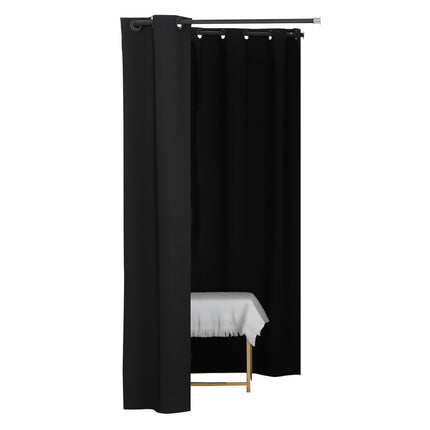 Double Fitting Room with Curtains, 200 x 100 x 200 cm, Black