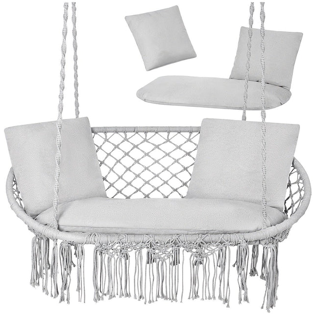 Double Garden Swing Cushion Set, Gray – Polyester/Cotton