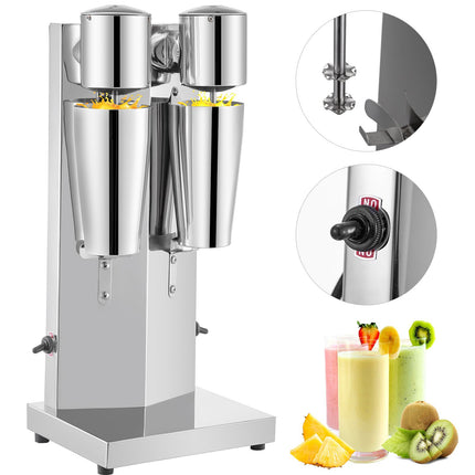 Double Head Milkshake Maker, Stainless Steel, 800ml Cup