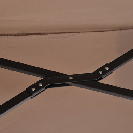 Double cantilever umbrella, adjustable sun protection, brown