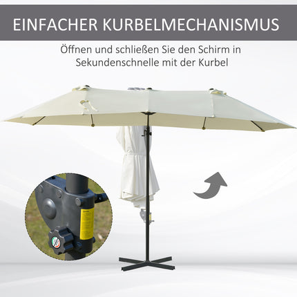 Double cantilever garden umbrella, cream, sun protection