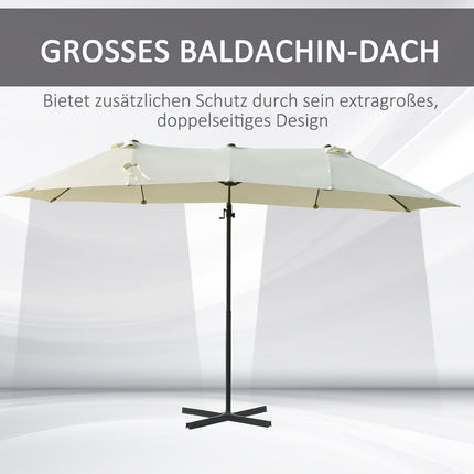 Double cantilever garden umbrella, cream, sun protection