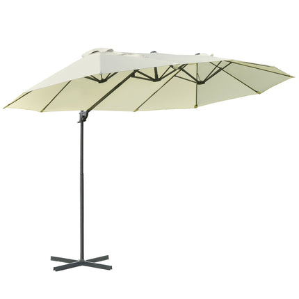 Double cantilever garden umbrella, cream, sun protection