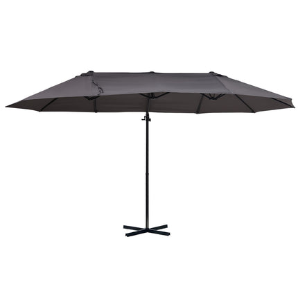 Double-sided cantilever umbrella, crank, sunproof, dark grey