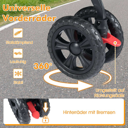 Double Pet Stroller with Adjustable Sunshade, Black