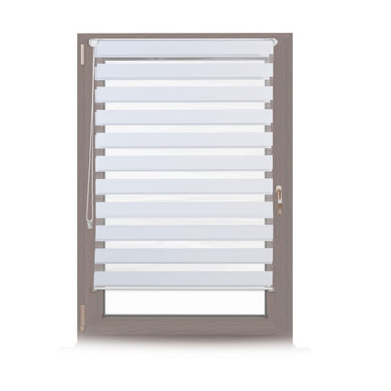 Double Roller Blind, White, No-Drill Clamp Fix