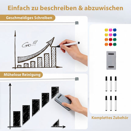 Double-Sided Adjustable Whiteboard with Stand & Wheels