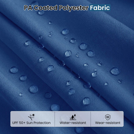 Double-Sided Parasol 4 x 2 m with 36 Solar LED Lights, Crank, Navy Blue